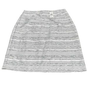 Ann Taylor Factory Textured Stripe Pencil Skirt Size 10 NWT White Gray Blue